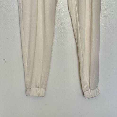 Loft  Womens Sleep Sz XS Jogger Pants Loungewear Pajama Sleepwear Cream Pockets