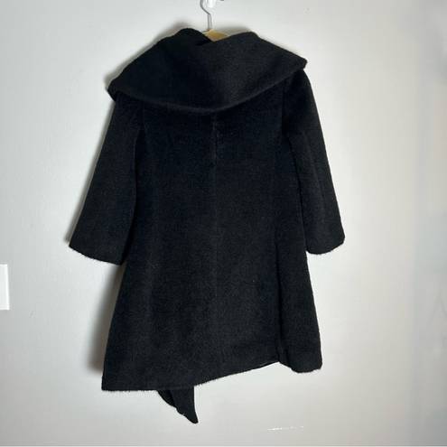 Banana Republic Vintage  Black Alpaca Wool Blend Coat w/ Broach Button Petite Sm