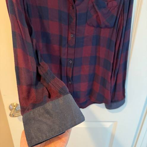 Rails  Maroon & Blue Plaid Button Down Shirt | S