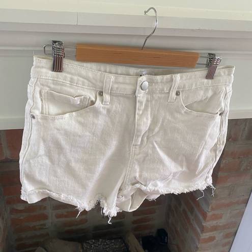 Abound  White CutOff Denim Shorts Distressed size 32 High Waist