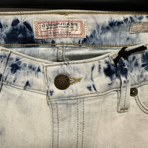 Guess Vintage  Pants Womens Sz 27 Crop Mid Jeans Acid Wash Stretch Denim 90s Y2K
