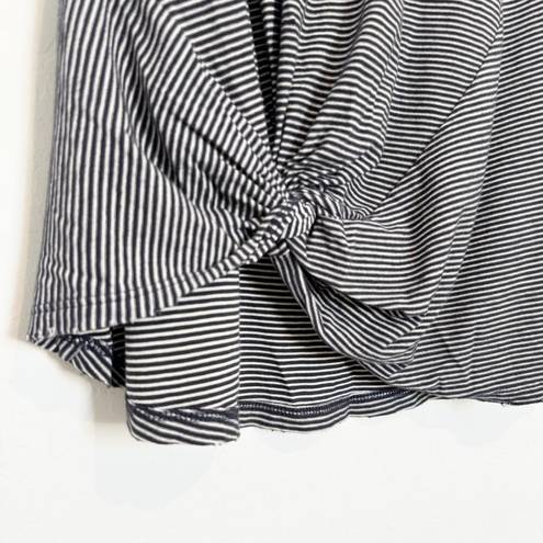 n:philanthropy  V-Neck Short Sleeve Striped Knot Distressed T-Shirt Mini Dress XS