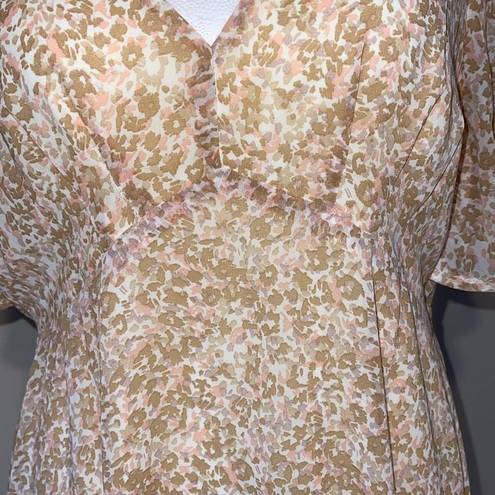 In Bloom  Women's Floral Baby Doll Dress Ruffle Swing Mini Cream Pink Medium NWT