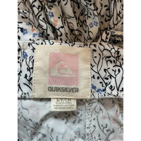 Quiksilver  women’s Size S cursive logo floral Asymmetrical V-neck tank top