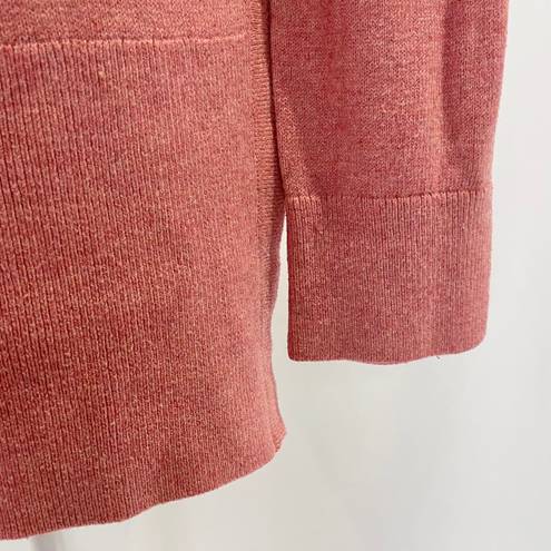 Lou & grey High Low Hem Crewneck Sweater Long Sleeve Pullover Pink Size Medium