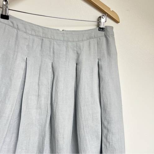 Talbots Linen Light Grey Pleated Knee Length Aline Skirt size 10p