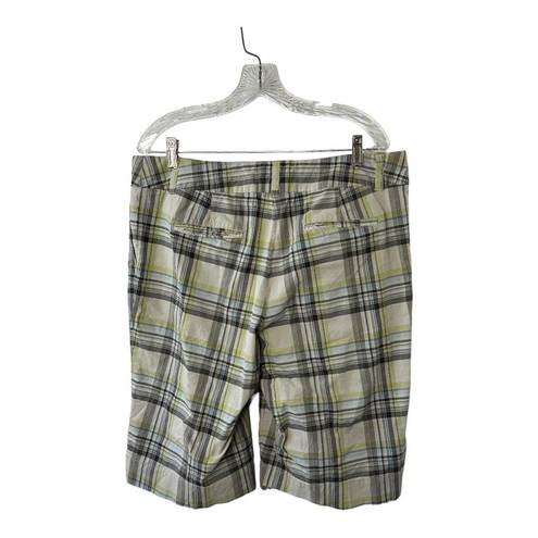 Krass&co New York  Green & Gray Plaid Bermuda Shorts Women's 16