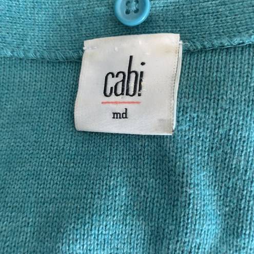 CAbi  Style 3018 Womens Size Medium Teal Tearoom Cardigan Sweater