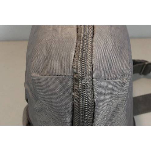 Travelon  Crossbody Bag Taupe Nylon Expandable Multi-Zip Organizer Purse