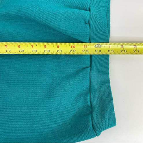 Tultex  Vintage Sweatshirt 90s Deep V Teal Green Large Retro Preppy