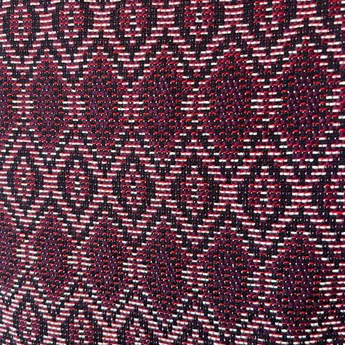 The Loft  Burgundy Diamond Tweed Button Wrap Skirt