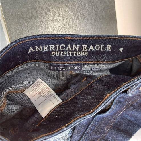 American Eagle  distressed high rise stretch shorts