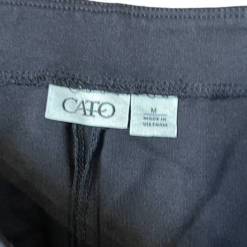 Cato  Women Black Pencil Mini Skirt Pull On Career Lined Stretch Slit Back Medium