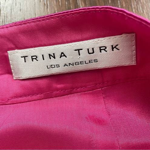 Trina Turk  hot pink silk pencil skirt