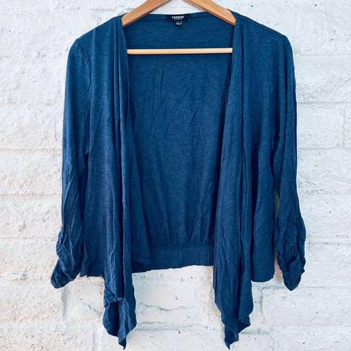 Premise Studio Women's Large Open Cardigan Sleeves   3/4 Blue Navy