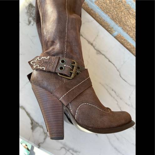 Antik Denim  tall brown suede boots size 8