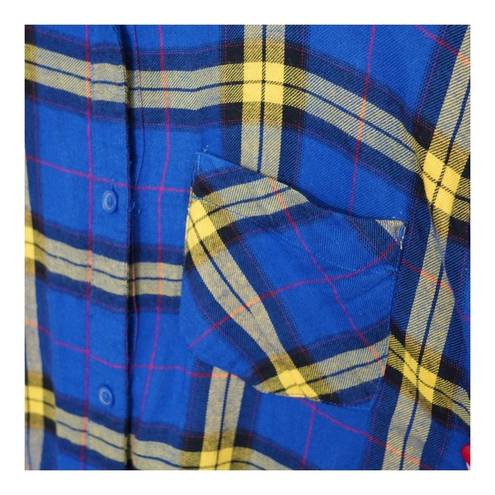 Nordstrom EUC B.P. Plaid Shirt  House Brand Blue and Yellow Top Sz XS