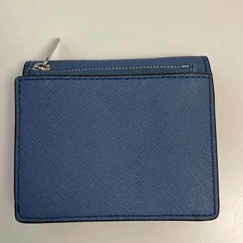 Michael Kors  Women Leather Bi-fold Wallet Medium Blue ID/Card Slot Bill Holder