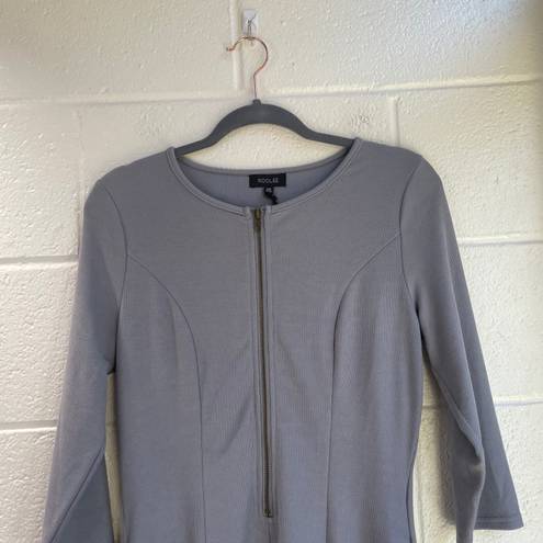 Roolee NWT  The Cypress Dress Light Steel Blue Light Gray Long Sleeve Mini Zip XS