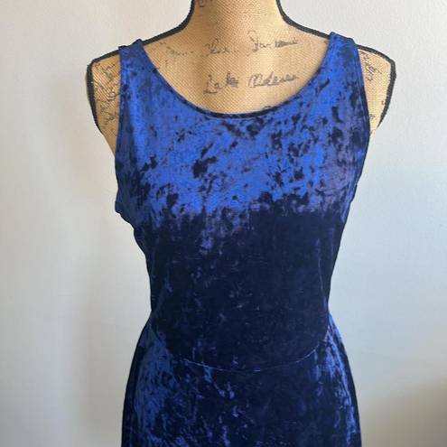 Divided Blue Velvet Dress