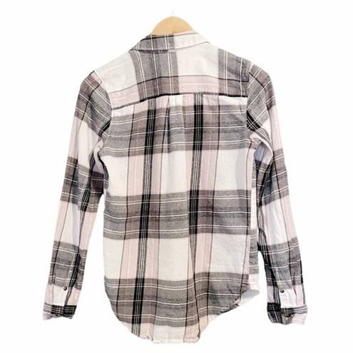 Vans  Flannel Long Sleeve Button Front Plaid Shirt Pink & Black Women’s Size XS