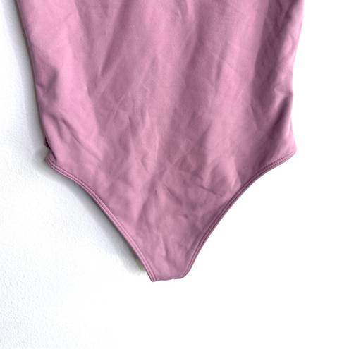 Babaton  Small Pink Contour V-Neck Bodysuit