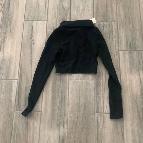 Nasty Gal  black long sleeve crop top