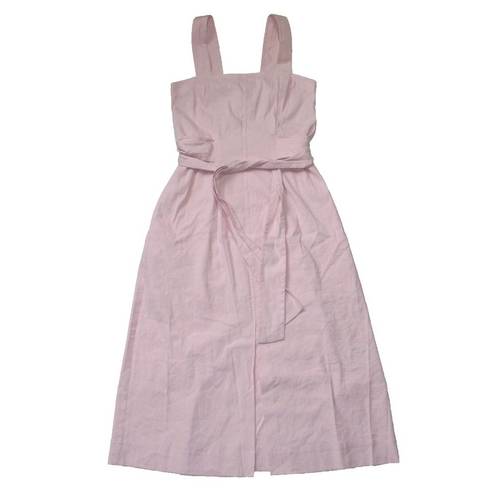 Vince NWT  Wide Strap Belted Linen Blend Midi in Rosa Seco Tank Dress 4 $345