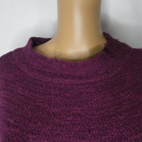 Free People  Mock Neck Wrap Boho Sweater Plum Small