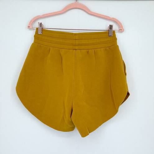 Harper Cleo  Sweat Shorts Womens Small Yellow Gold Solid Drawstring Athleisure