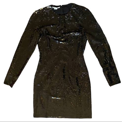 Stella McCartney  black sequined long-sleeve fully-lined form-fitting dress