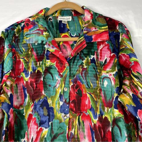 Coldwater Creek Cold Water Creek Colorful Top Button Down