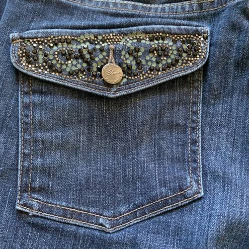 White House | Black Market WHBM Blanc Jeans Embellished Back Flap Pocket Straight Leg Jeans Size 4