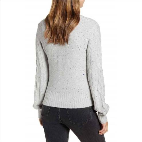 Rachel Parcell  Sequin Puff Sleeve Sweater Pullover