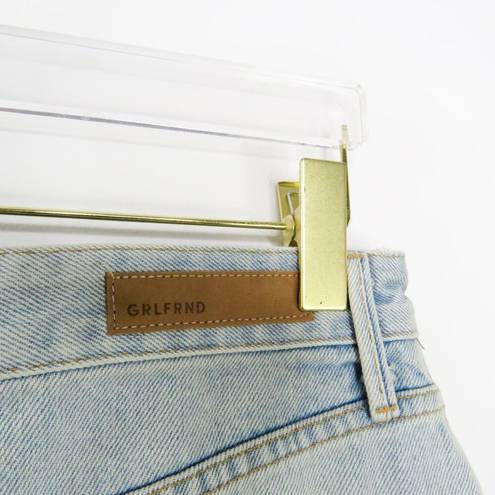 GRLFRND Revolve  Rhoda Ripped Denim Skirt in I Got Mine Lightwash Mini Skirt 28