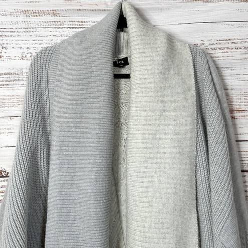 FATE. Please Yourself Gray and Cream Open Shawl Chunky Cardigan, EUC, Small