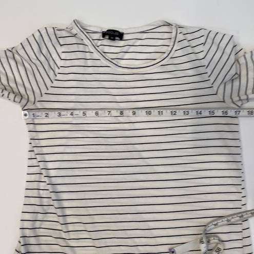 Roolee  Women’s Black & White Striped Midi T-Shirt Dress Casual Sz M Cotton