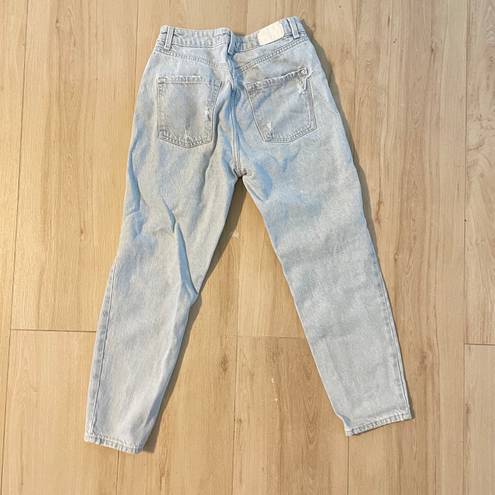 ZARA light wash distressed boyfriend jeans