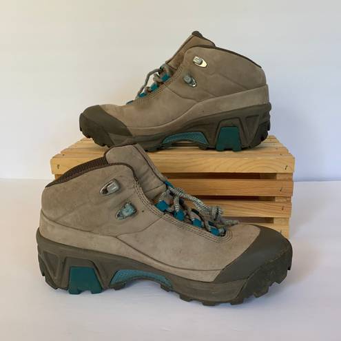 Patagonia Tan Brown/Blue Suede Leather P26  Hiking Boots