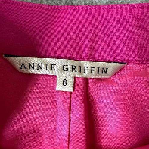 Annie Griffin  Womens Skort Size 6 Silk Pink Barbiecore Skirt Built In Shorts