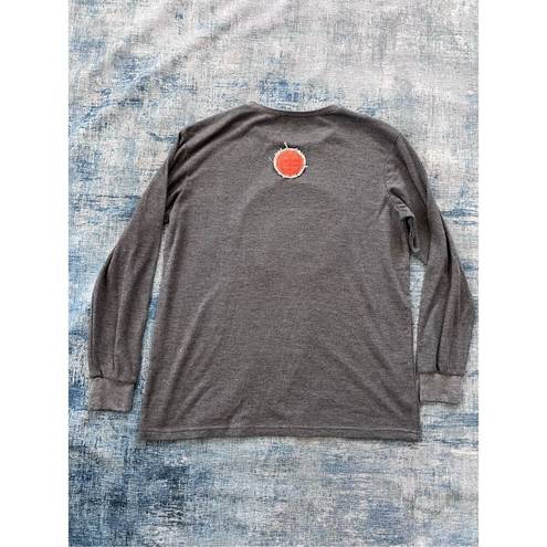 Petal Lost  Linens Heathered Gray Waffle Knit Basketball Patch Long Sleeve Large