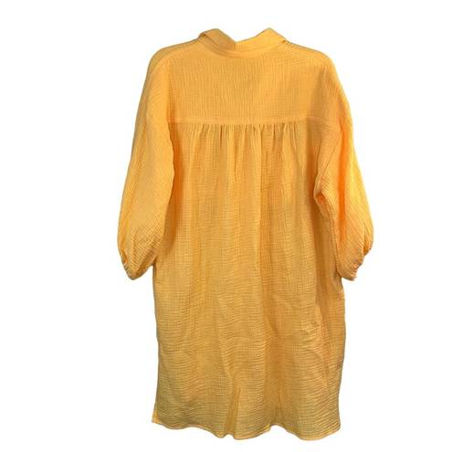 Young Fabulous and Broke Young Fabulous Broke YFB Shirt Dress Orange Oversized Slouchy Crinkle Cotton XS