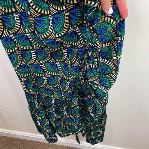 Silk & Salt Green And Blue Journey African Peacock‎ Wrap Maxi Dress - $68  New With Tags - From Daniela