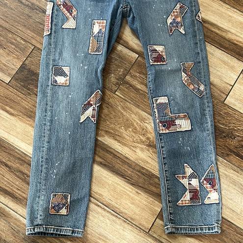 Pilcro  blue denim patchwork jeans