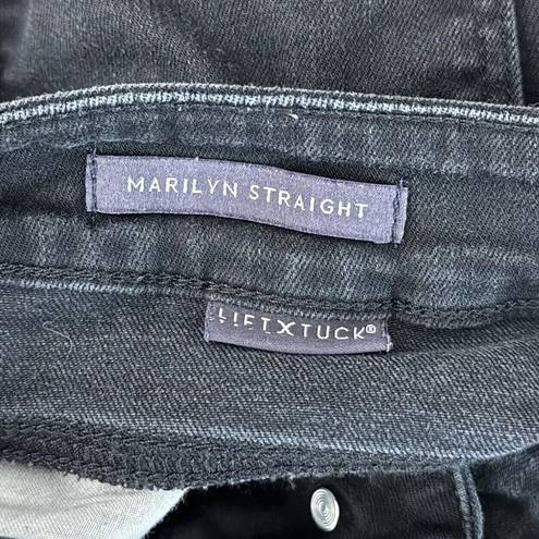 NYDJ  Jeans Womens 8 Extra Long Black Marilyn Straight Lift X Tuck Neutral Casual