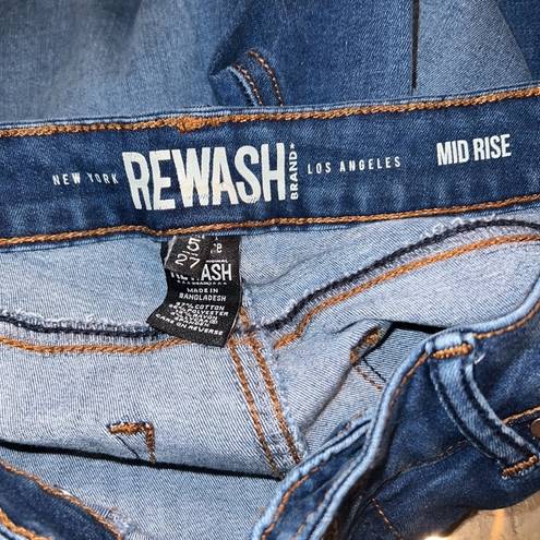 REWASH  Brand Los Angeles Mid Rise Distressed Blue Jeans Size 5/27