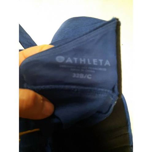 Athleta  Size 32B/C Dress Blue Aqualuxe Bra Cup 2 Way Tankini Top