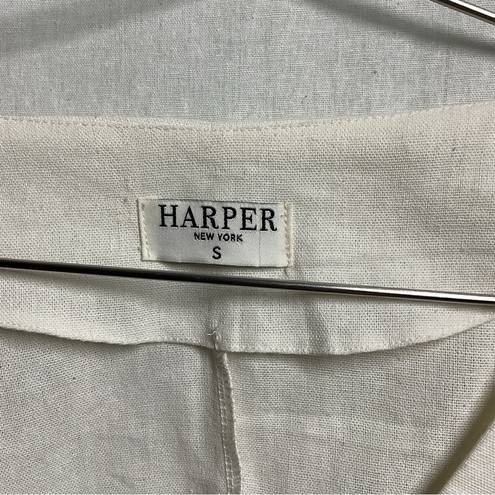 Harper  New York Boho Linen Cream Jacket in Size Small