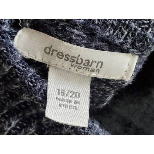 Dress Barn  Women Gray Acrylic Turtle Neck Long Sleeve Pullover Sweater Size 18/20