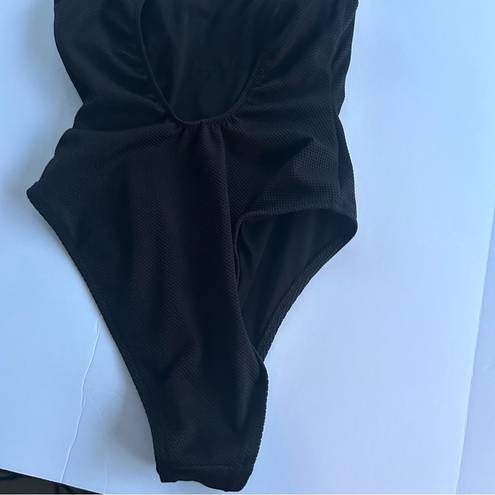 Aerie  black textured cheekiest one piece bathing suit, padded, size XS, flirty